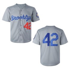 ZXCVB 남성용 블랙 레전드 42 레트로 야구 저지 자수 패치 바느질 힙스터 힙합 저지 화이트. M118355