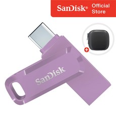 샌디스크 USB 메모리 울트라 듀얼 고 C타입 SDDDC3 라벤더 퍼플 + 보관 케이스 패키지, 1개, 128GB 1개, 128GB