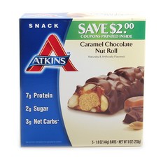 ATKINS 蛋白質棒 焦糖巧克力堅果捲, 220g, 1個