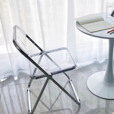 가정용 업소용 밀크 원형 계량 라면 1개 차통, PC 크리스탈 의자 투명