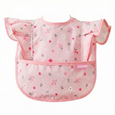 따블리에 아기 프릴 방수 턱받이 자기주도 이유식 앞치마 어린이집 준비물, 1개, 1개입, 핑크