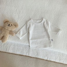 春秋款男女寶寶百搭純色圓領長袖棉質打底衫