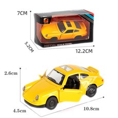 【台灣出貨】1:43合金超跑模型車，仿真警車合金模型，兒童玩具賽車, 保時捷老爺車-黃, 1個