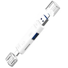 5In 1 다기능 OTG 마이크로 리더 플래시 드라이브 스마트 메모리 카드 유형 C USB 2.0 SD 어댑터, 03 B-White