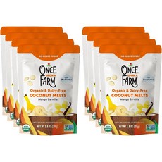 Once Upon a Farm 원스어폰어팜 코코넛 멜츠 프로바이오틱스 망고 바닐라 스낵 28g, 8개