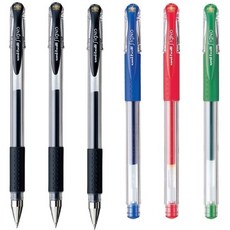 유니볼 시그노 DX 캡식 볼펜 0.38mm 뚜껑식 UM-151, 1세트, 혼합6개(흑3청1적1녹1분0)