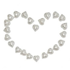 (주)아트인 반쪽진주구슬(하트30개), 1세트, 그린, 12mm