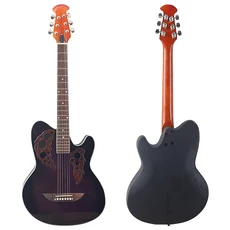 재고 라운드 백 6 현 어쿠스틱 기타 38 인치 포크 블랙 라 고광택 결함, 01 38인치, 01 China Mainland, 01 Model 4 Purple