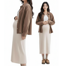 컬러인베리 따뜻한 임산부 기모 니트 스커트