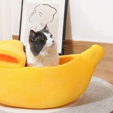 강아지 고양이 귀여운 바나나 숨숨집 방석 쿠션, 1개, 상세페이지 참조