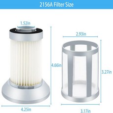 BISSELL Zing 경량형 2156 백리스 캐니스터와 호환되는 2팩 교체 필터, 01 2156