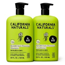 California Naturals Re:GRO 샴푸 및 컨디셔너 세트 얇아짐 방지 모발 성장 지원 모든 유형 비건 천연 크루얼티프리 실리콘 파라벤 황산염 프리