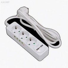 USB 접지 멀티탭 3구 2M 16A 연장선 화재예방, 상세페이지 기재