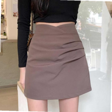 여자치마짧은치마 여자 가을 데이트 룩 모임 코디 셔링 미니 스커트 숏