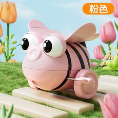 台灣現貨 翻滾小蜜蜂 發條玩具 嬰幼童早教益智玩具, 1個, 粉色