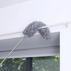 길이조절 먼지 털이 집먼지 냉장고 에어컨 천장 청소 먼지털이개, 그레이, 1개