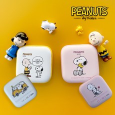 피너츠 스누피 USB 충전식 손난로 보조배터리 전자 전기 미니 핫팩 양면발열 귀여운 사무실 어린이 키즈 휴대용 충전용 겨울 캠핑 난방 난로 차박 용품 챨리브라운 우드스탁 캐릭터, 옐로우