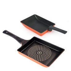 키친아트 통주물 다이아몬드 사각 계란말이팬 2종세트(대+소), 키친아트 사각 계란말이 18cm+24cm, 1개