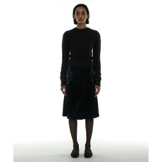 매장정품 파르티멘토 PARTIMENTO WOMEN 스모킹 랩 미디 스커트_블랙 PW-24271 688488
