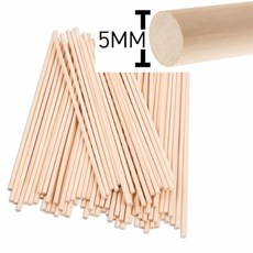 5mm 목봉 나무봉 원목봉 우드환봉 나무 목제스틱 막대, 0.5cm×10cm(20개)