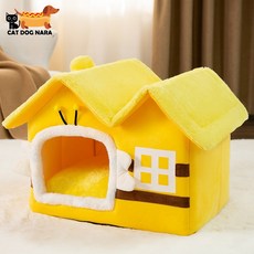 캣도그나라 강아지집 쿠션 지붕 애견하우스, 8. 꿀벌 옐로우, 1개