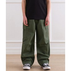 매장정품 무신사스탠다드 MUSINSA STANDARD KIDS 코튼 밴딩 파라슈트 카고 팬츠 [카키] MKCPC9Z01-KH 528734