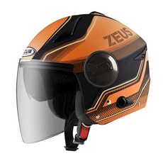 ZEUS ZS 612A AD17 內墨鏡 兩段通風 防水設計 全可拆 多色 半罩 3/4罩 安全帽, 消光黑橘