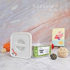 愛鼠協會 收納盒 密封罐 保鮮盒 飼料 儲存, 1個, 聰明封儲物罐【白蓋550ml】,NEOFLAM smart seal, 透明