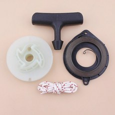 Husqvarna 용 리코일 스타터 풀리 스프링 핸들 그립 로프 키트 445 бензопила 전기 톱 교체 예비, 1개