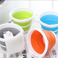 자동차 청소용품 보관 수납 접이식 원형 물통 5L 중형