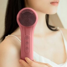 LOMESO 진동클렌저 실리콘 브러시 세안 전동 클렌저 온열 얼굴클렌징기계, 벽돌색