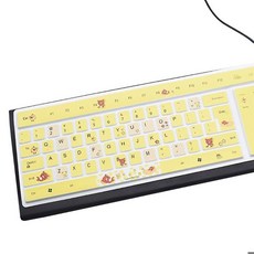 LED전구 데스크탑 PC 키보드 커버 보호 필름에 대한 전체 범위 컴퓨터 범용 방진 키패드 보호기, [02] Yellow Bear, 1개, [05] Yellow Bear