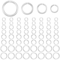 Beebeecraft 600피스 4/5/6/8mm 304 스테인리스 스틸 점프 링 라운드 스몰 메탈 오픈 실버 O 체인 메일 커넥터 주얼리 제작용 귀걸이 팔찌 목걸이 키체인 D, 스테인리스 스틸 색상