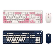 앱코 WKM50 펜홀더형 무선 키보드 마우스 세트, 핑크