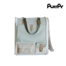 Purrpy寵物外出小方包 米綠/米橙, 米綠, 1個
