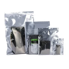 투명 정전기 방지 차폐 패키지 보관용 ESD 셀프 씰링 백 소형 전자 액세서리 USB 파우치, 13 100x150mm 50PCS