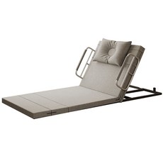電動輔助起身躺椅 多段角度調整 親膚透氣材質 穩固支撐結構 居家休閒必備, 淺灰色 帶扶手 長款90, 1個