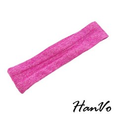 HanVo 時尚健身運動髮帶 防滑透氣頭帶 止汗彈力頭巾 瑜珈跑步飛輪適用 女生髮飾配件 C03-8038 天天出貨, 深粉, 1個