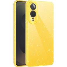 CUZMIGO 삼성 갤럭시 S25 엣지용 글리터 케이스 귀엽고 반짝이는 밝은 색상의 폰 여성용 여아용 슬림 핏 소프트 TPU 커버 카메라 보호 핫핑크 154057, 네온 옐로우