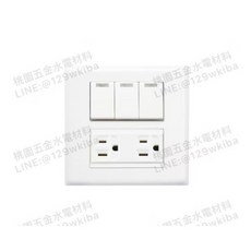 樹榮電工 SUZONE 新普系列 110V 三開關雙插座附接地 SP-3833, 1個
