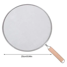 스테인레스 스틸 오일 스플래터 스크린 메쉬 냄비 커버 프라이팬 뚜껑 손잡이 요리 도구 21cm 33cm, 01 빠른  Mainland, 02 25cm