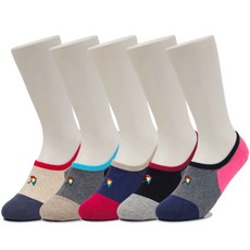 아놀드파마 5켤레 미끄럼방지 벗겨짐최소화 여성용 삼색 면덧신 SL002 2882405