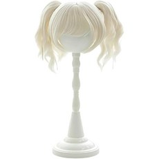 인형 인형용 가발 가발 1/3 1/4 1/6 BJD 트윈테일 컬이 귀여워 모에 스타일 DIY 내열 수제 자연 인형 만들기 헤어 액세서리 (노랑 1/4)