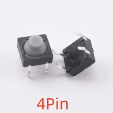 10/50PCS 무음 스위치 8X8X5 실리콘 버튼 터치 수직 4피트 및 인라인, 01 50pcs, 02 4Pin