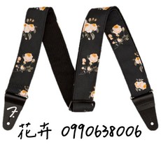 FENDER 0990638006 黑色 Floral系列 吉他/貝斯背帶, 1個, 黑色 0990638006