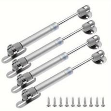 4Pcs 리프트 브래킷 10 인치 가스 기둥 50-150N 소프트 클로저 힌지 덮개 브래킷 캐비닛 힌지 가스 충격 흡수 장치 나사가 있는 유압 지지 캐비닛 힌지, 4개