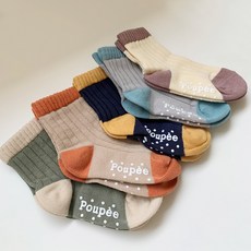 베이비 키즈 골지양말 미끄럼방지 아기양말 사계절용 5켤레 세트