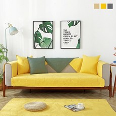 다용도 코튼 사계절 면 소파패드 3인용 4인용JWT9543EA, (70x70)cm_딥그레이