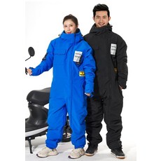 오토바이 방한복 일체형 빅사이즈 바이크 배달 점프슈트, 블랙 3XL