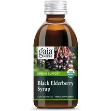 gaia HERBS 無麩質素食黑接骨木糖漿, 160ml, 1個